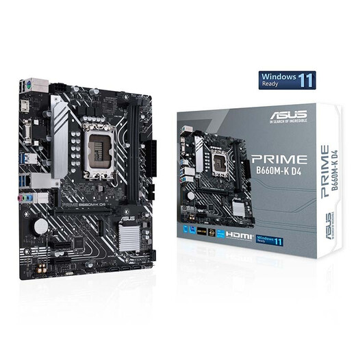 英特尔（Intel）12代酷睿CPU 华硕600主板CPU套装 板u套装 华硕PRIME B660M-K D4 i3-12100 盒装