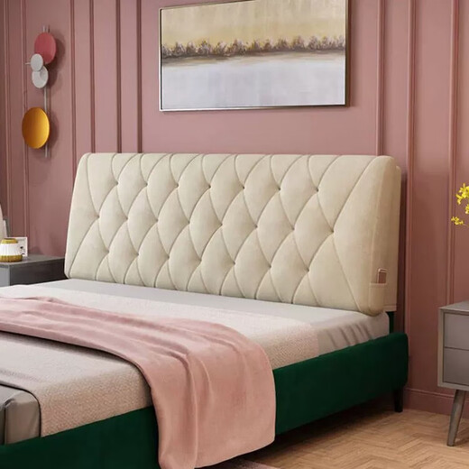 Baifei bedside cushion soft bag large backrest 2023 new pillow tatami back pillow bed back cushion bed cushion cover clear water gray-diamond width 120*height 60*6cm thick