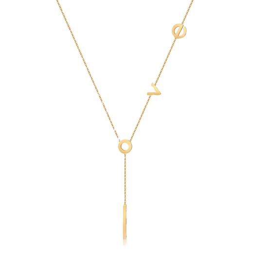Fat Donglai same style AU750 color gold pendant necklace 18K gold LOVE letter female rose gold 2024 new gold K yellow l gold LOVE necklace