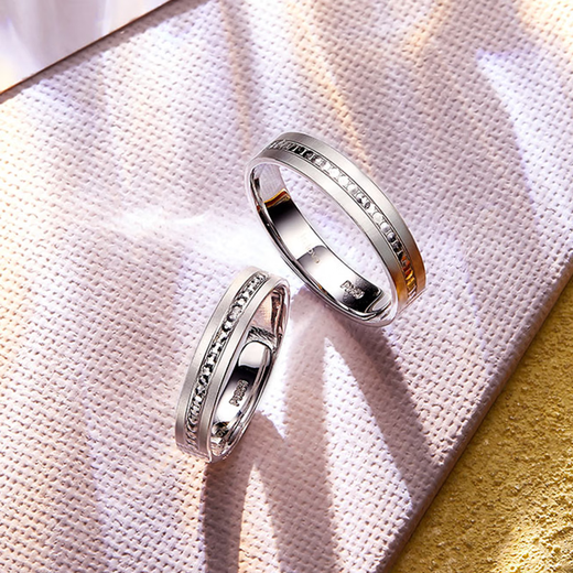 Pt.Charmpt950 platinum ring men's and women's living ring car flower adjustable couple's ring proposal wedding plain ring ring living female ring 3.5-3.6 grams in stock