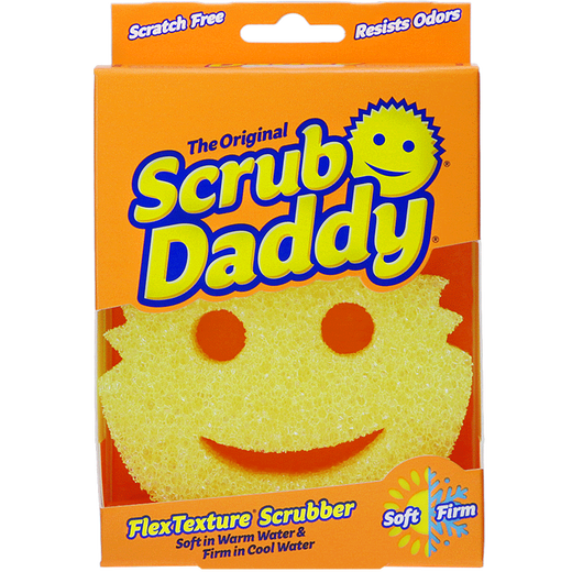 SCRUB DADDY dishwashing sponge imported from the United States smiley face cleaning scrubbing dish wiping scouring pad magic cleaning household rag single sided yellow 1 piece