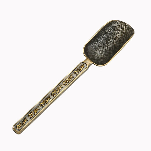 Kung Fu tea set, tea ceremony, copper alloy, teaspoon, tea spoon, tea shovel, tea leaves, tea cup, spoon accessories, single retro long-handled tea making tool, bronze tea spoon