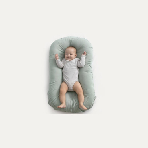 Huiwanzi anti-pressure pure cotton uterine bionic bed portable removable and washable crib mid-bed newborn bionic bed retro green
