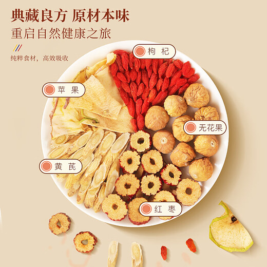 Fudonghai Apfel astragalus Wasser 250 g (10 Beutel) Ablehnen Sie gelbe Gasbeschränkung Wasser Feigen Wolfberry Red Date Tee ohne Make -up -Tee