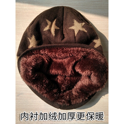 冉艺岚年轻妈妈女帽冬款帽子女秋冬百搭韩版潮保暖加绒包头帽时尚女士妈 深咖色 内衬加绒