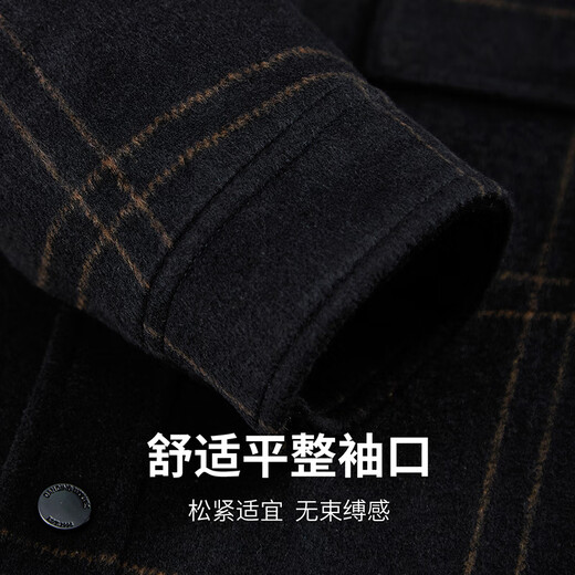 与狼共舞【羽绒内胆】秋冬防风保暖羊毛工装外套男士夹克 001黑色 180 