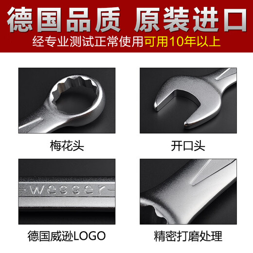 XMSJ Custom Wesserer Wessertyp-Pflaumenblüten-Öffnen Dual-Purple-Wrench im britischen Auto-Reparaturmaschine Doppelkopfschlüssel CW12127mmmm
