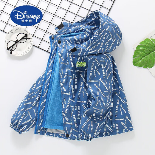 Disney (Disney) Boys' Jacket Spring Autumn Winter 2025 New Spring Clothes for Big and Small Children's Tops Detachable Three-in-One Children's Charge Jacket Gray Squinting Letters Three-in-One 160 cm