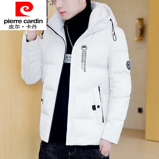 皮尔卡丹（pierre cardin）2025新款羽绒棉服男短款加厚修身潮流男装冬季外套学生白色衣服 719白色 4XL