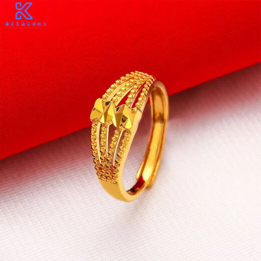 Fat Donglai's same Vietnamese sand gold ring new style for women, versatile opening, large gold flower for women, street stall gift giving 83