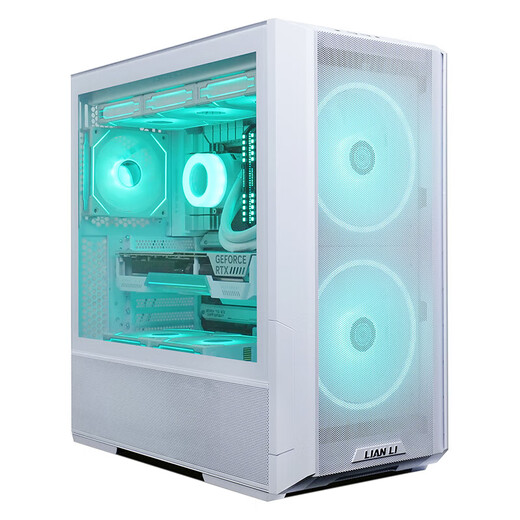 LIANLI联力 L216R电脑主机箱  白色 /标配3把风扇/360水冷位/竖装显卡/一体式网孔面板
