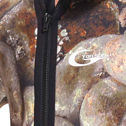 Swimming speed (Yon sub) YON SUB wetsuit one-piece thickened hooded wetsuit snorkeling suit 5mm winter swimming thermal suit cold-proof surfing suit 5MM gray camouflage plus velvet style XL