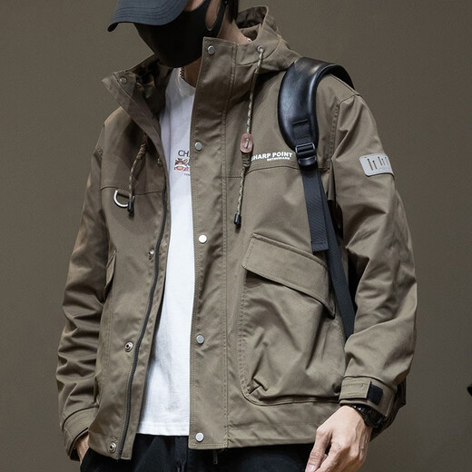 Romonjacke Herren neue 2024 Frühlings- und Herbst -Arbeit Jacke Herren Herumn Mode Marke Frühling und Herbst Großgröße Casual Herren Kleidung 1502 Schwarze Jacke XL Größe