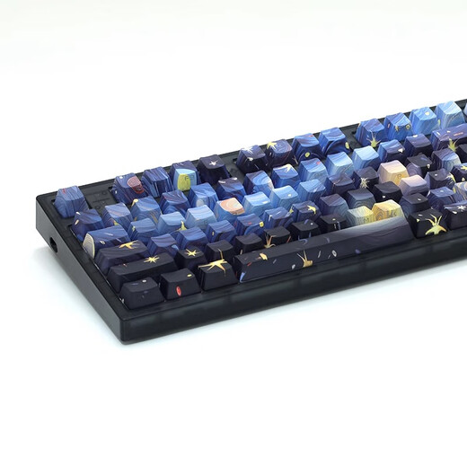 腹灵mk870星空侧刻成品无线机械键盘蝮灵客制化套件87键游戏办公 【三模】黑曜石Pro+星空侧刻 TTC快银轴V2【触发更快】 87键