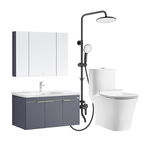Huida Toilette Badezimmerschrank Dusche Drei-teilige Set Jet Siphon Drei-Funktion Dusche 100 cm Waschschrank Paket 6218 Toilette + 1561 Badezimmerschrank + 5011 Dusche 305 Grubenentfernungsfabrik Direktlieferung National Joint Versicherung