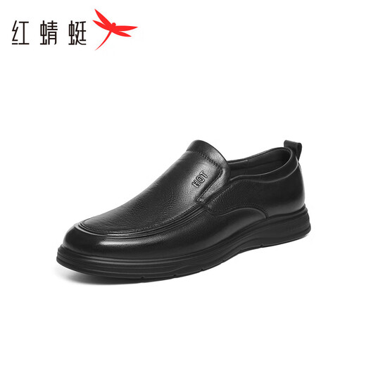 
Red Dragonfly Left Month Leather Shoes 25 Spring Soft Side Shoes Business Casual Shoes Cowhide Men's Shoes WTA15051 Black 39