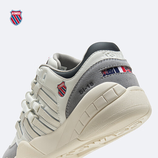 盖世威（K·SWISS）板鞋男女春季新款透气休闲情侣款满贯鞋9275 114温布尔登白/豆腐白/野鸽灰 40 男