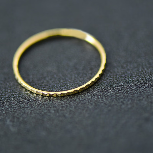 Shixi Seoul k gold pure 14k gold Korean ring fashion simple car flower fine ring ring female gift