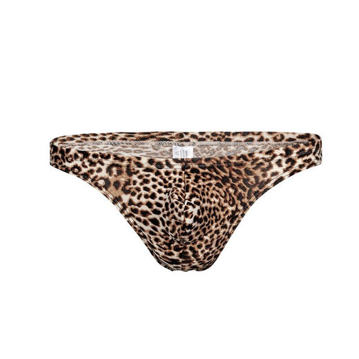Sexy underwear men's leopard print sexy underwear thong thong bag t pants narrow edge trousers sexy men's thong rosy 3XL