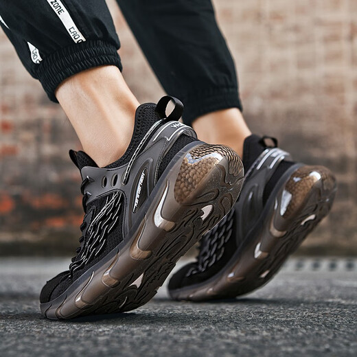 
PatAL VIETON men's shoes 2025 new dad shoes spring and autumn versatile coconut running shoes men's trendy shoes versatile casual sneakers black [four seasons] 898 41