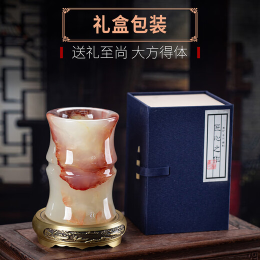 Platinum Xixi Natural Jade Pen Holder Шаг за шагом к высококачественным офисным настольным украшениям.