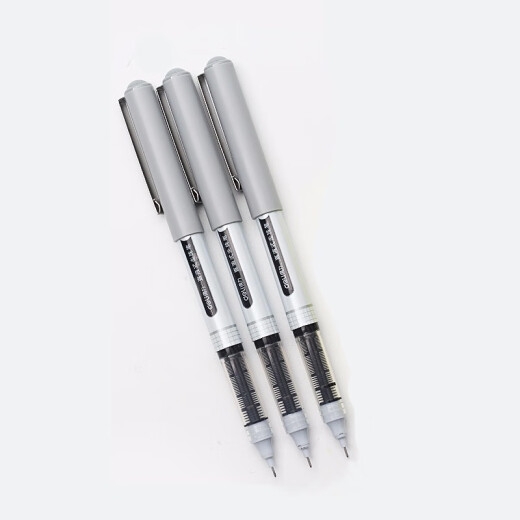得力(deli）直液式走珠笔中性笔0.5mm商务办公签字笔学生考试作业刷题笔碳素黑笔水笔 【黑色-12支】0.5mm全针管 S653