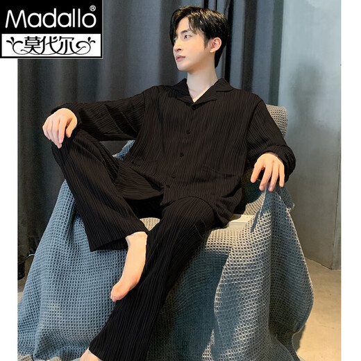 Modal Pajamas para hombres 2025 Nuevo otoño de alta gama Invierno Spring de algodón puro Manga larga Juvenil Sky Sky Home Clothing YSX6626 L 100-130Jin [Jin es igual a 0.5 kg]