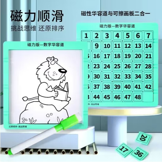 蜜星熊马卡龙华容道益智玩具汽车数字儿童三国拼图7-10岁训练思维女孩 10阶【粉色】可变化多种玩法 234567810-9-11岁小朋友生日礼物