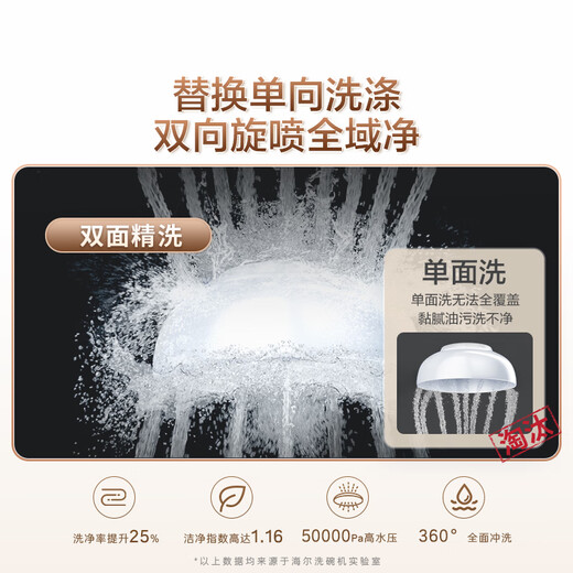 Haier W5000S double-sided washable built-in dishwasher Yunxi white 15 sets large capacity first-class water efficiency smart door opening quick drying EYBW152266W EU1 national subsidy