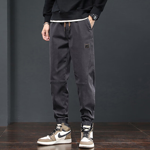 Jüdische Freizeithose Herren Frühling und Herbst Neue trendige Marke Arbeit Kleidung lose Harem Hosen Krawatten Fuß Sportarten lange Hosen Männer 689 Kamel plus Velvet M.