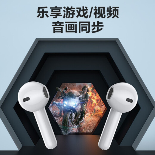 Pinsheng True Wireless Bluetooth Headphones Apple Headphones iPhone13 Huawei Oppo Xiaomi Vivo Universal In-Ear Sports Headphones White