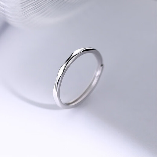 Su Shiliu 925 silver geometric ring for women, light luxury vegetarian ring, index finger tail ring, open ring, high-end birthday gift for girlfriend, 925 silver faceted geometric ring