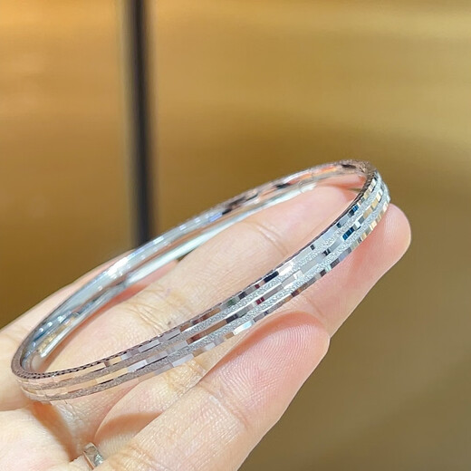Kaibaolou pt950 platinum bracelet imperial concubine oval platinum bracelet bracelet frosted bright surface PT999 Mother's Day gift 16.26g No. 52 double sand style