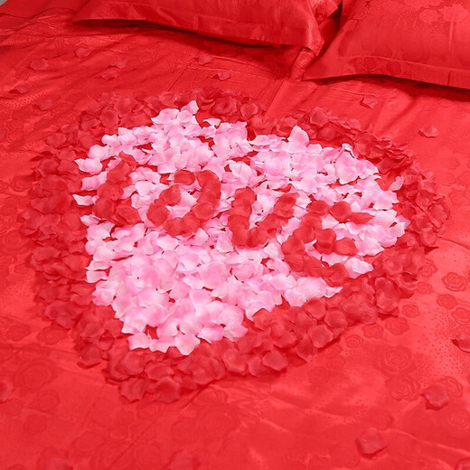 Lustige 1000 Rosenblätter Valentinstag Kleid Simulierte Blütenblätter gefälschter Rosenblätter Vorschlag Beichtearrangement kreative Lieferungen Hochzeitsraum Dekoration Hochzeit Kreation Romantische Hochzeitshand Blumen Big Red 1000 Stücke