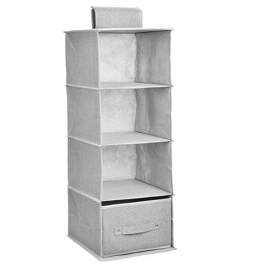 Nannuan Wardrobe Storage Artifact Underwear Storage Hanging Bags Hanging Bags Household Hanging Storage Racks Panties Socks Bra Bags Four-layer Gray Hanging Bags + 1 gray pump as shown in the picture