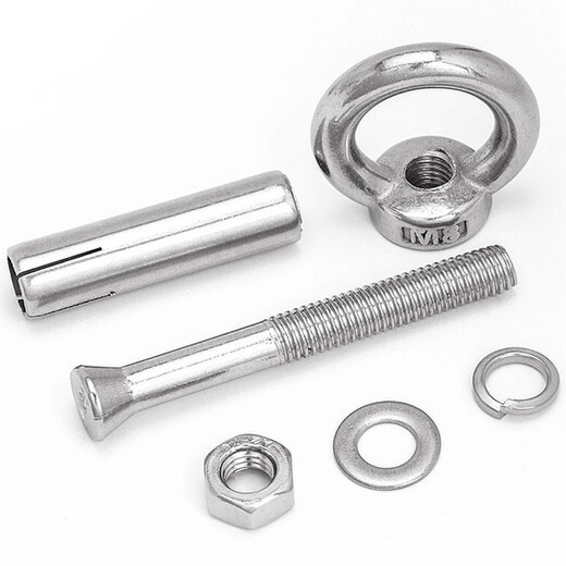 Hesdig JG-664 304 stainless steel lifting ring expansion screw universal hook ring popping bolt with ring hook (seamless) M12*80 Beijing warehouse flash delivery