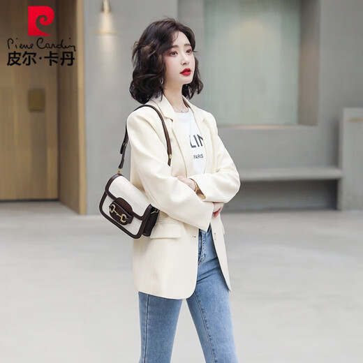 Pierre Cardin Small Blazer Women's 2025 Spring and Autumn New Style Small Korean Style Versatile Professional Casual Internet Celebrity Street Suit Black M Size Recommended 92-104 Jin Jin is equal to 0.5 kg