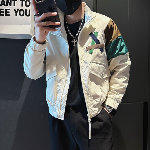 Jason Scott cotton jacket men's jacket autumn and winter 2025 new trendy casual handsome tops high-end men's clothing A220-SJ48 beige (regular style) XL