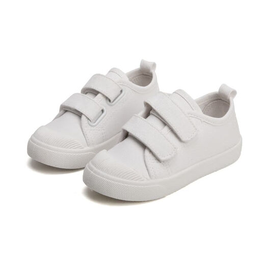G.duck little yellow duck campus white shoes spring and autumn children's canvas shoes kindergarten male and female students white cloth shoes baby soft C08-T mesh size 27/inner length 17.5cm
