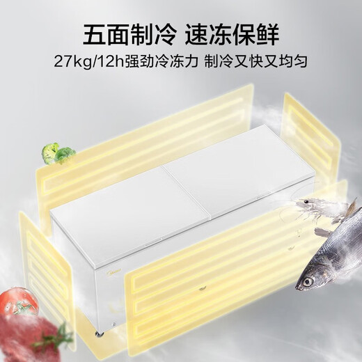 美的（Midea）家用商用冰柜低霜保鲜转换囤货大冷柜一级能效母婴母乳小型租房用卧式冷柜 BD/BC-719DKM(E) 719L