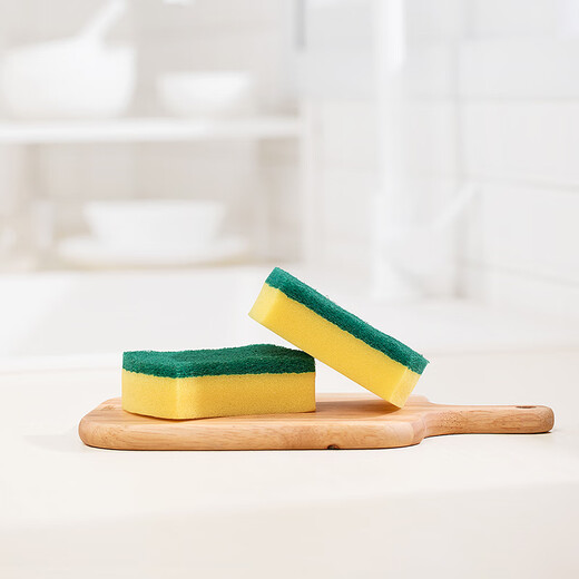 Camellia (CHAHUA) sponge scouring pad (pack of 2) dishwashing cloth, sponge wipe, thickened kitchen scrubber, not easy to stain oil, household dishwashing, 4 pack, sponge scouring pad (pack of 2)*2