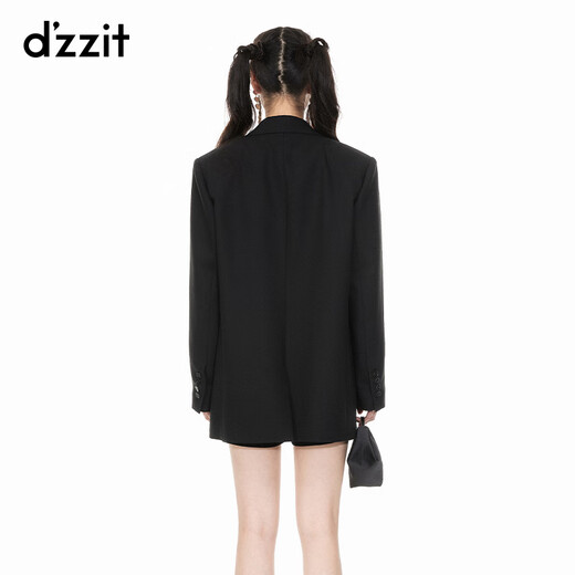 DZZIT plain blazer spring and autumn neat urban simple fashion women black S