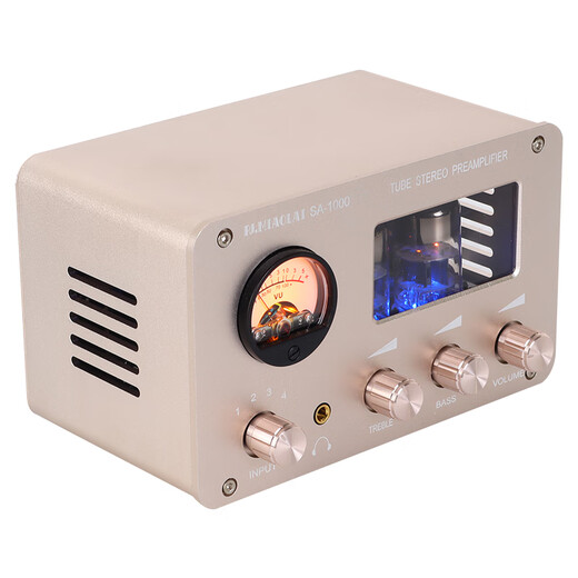 PJ.MIAOLAI SA-1000复古发烧HiFi电子管胆前级耳机放大器一体 功放音响前级播放器高低音调节 4进2出音频切换 黑色SA-1000（经典无蓝牙版本）