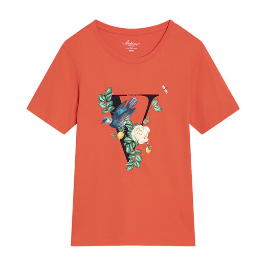 Baleno fashion trendy dried flower art print T-shirt for women 10Q M