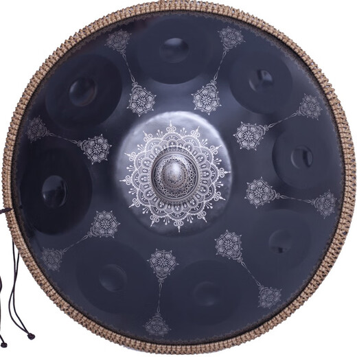 Assas Hand Schlagzeuger Handhand-Handdpan Professionaler Stahl-Drum-Trommel UFO Percussion Instrument Magier Serie-9-Ton Schwarz
