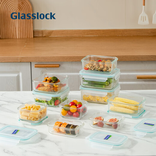 Shantou Lincun Glalok Corea de vidrio templado Caja de refrescos Rectangular Bento Box Box Bajón 695 ml
