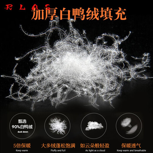 RLAS Fashionable Down Straight Pants Women's High Waist 2025 Winter New Warm White Duck Down Loose Slimming Outerwear Cotton Pants Black 28/L Weight 105-114Jin Jin is equal to 0.5 kg