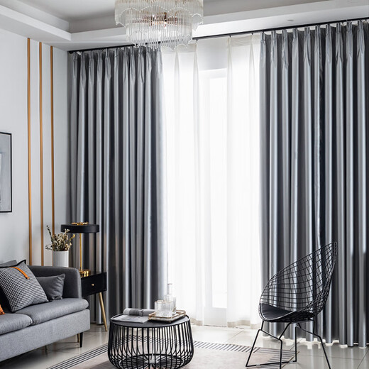 
Ali blackout curtain household full blackout curtain thermal insulation sunshade without hole punching hook type bedroom light-transmitting curtain cloth
