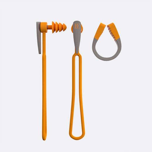 BALNEAIRE nose clip earplug set 3D skeleton anti-slip nose clip soft silicone for smooth swimming, suitable for children BEP09 space white/cool black splicing