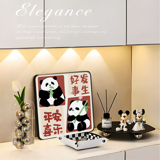 Zhang Xiaohua's shop cream wind panda living room decorative painting cartoon porch desktop decorative painting mural bedside hanging insisted ins